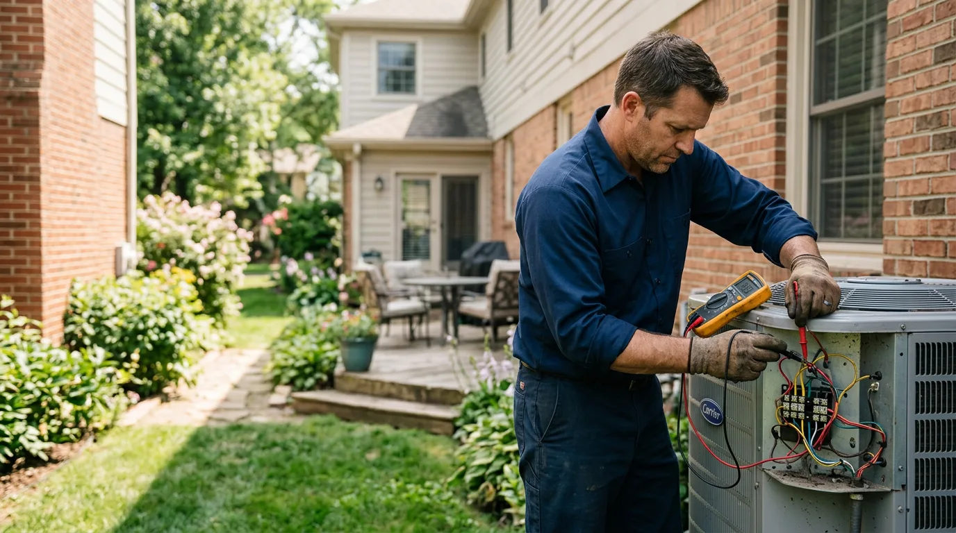 HVAC technician working near English, IN